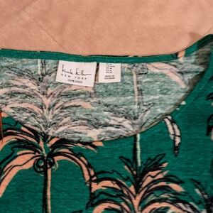 Nicole Miller Green and Cream Blouse